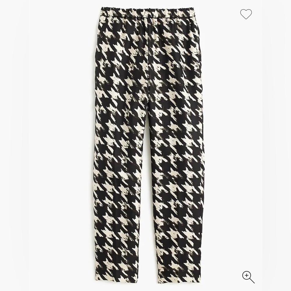 J. Crew 100% Silk Twill Pants in Wolfstooth - 10